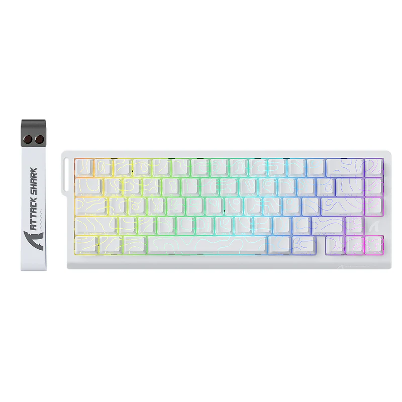 CLAVIER MAGNETIC GAMING ATTACK SHARK X68 HE RAPID TRIGGER MAG SWITCH 8Khz ARGB WHITE